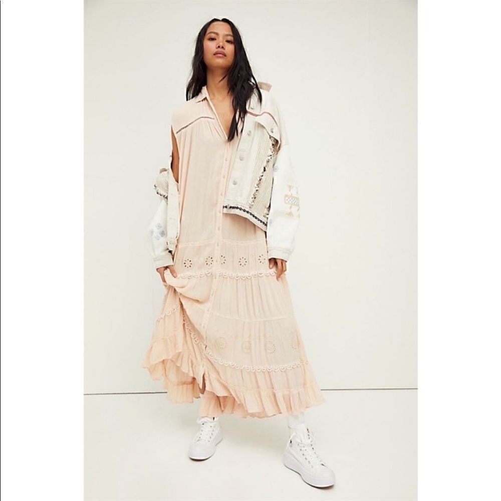 Free People Pretty Cozy Maxi Dress Size L - Picture 5 of 7